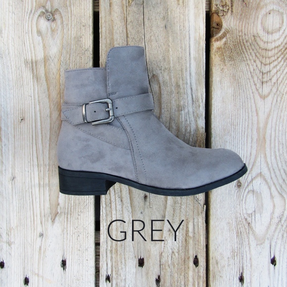 Grey Suede Booties, 8 - Picture 2 of 4